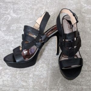 Marc Fisher - Black Leather Platform Sandals - 8M